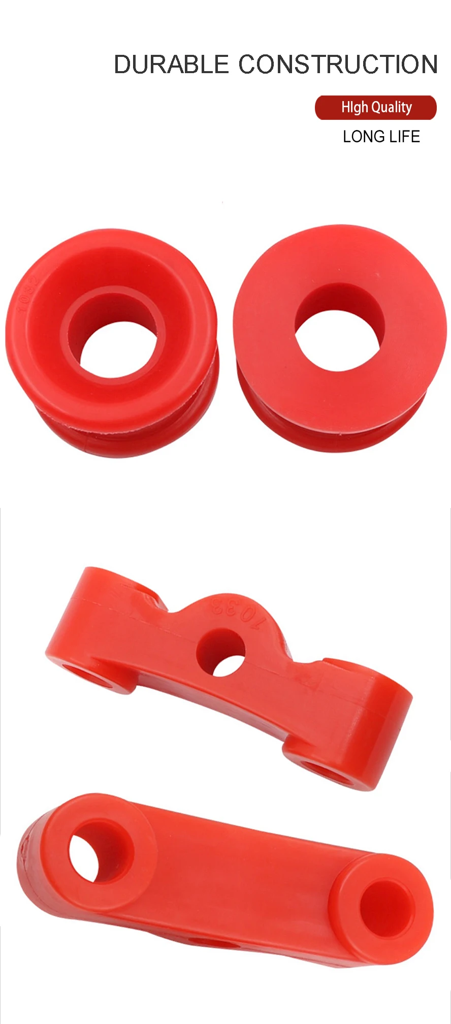 Wooeight 2Pcs Red Polyurethane Shift Bushing Kits Fit For Acura Integra Honda Civic Si models Honda Del Sol VTEC models B16 B18 (7)