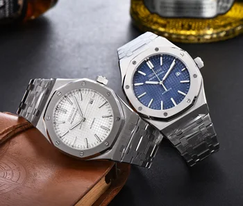 

watch men 41mm Mechanical Automatic Men Watches 5bar waterproof Men's Watch Stainless steel strap Wristwatch