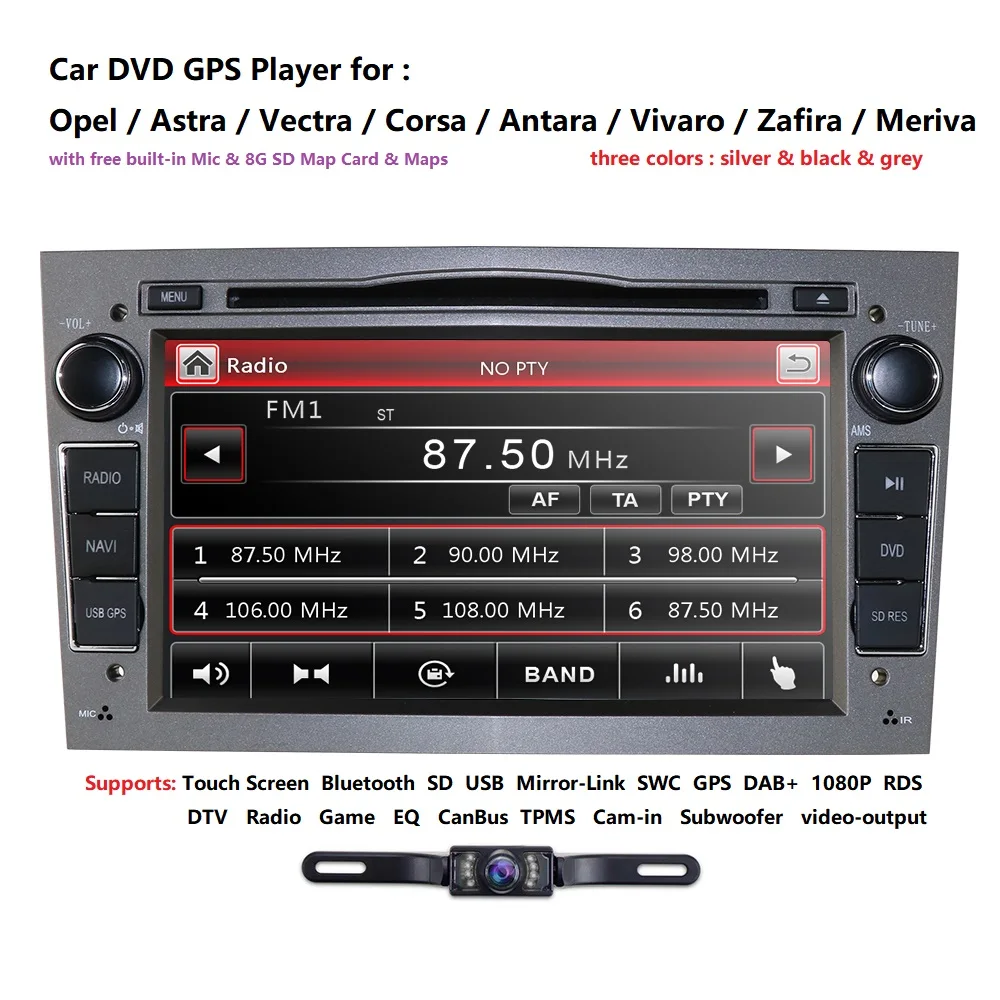 Perfect 2 din Car DVD Stereo for Vauxhall Opel Astra H G Vectra Antara Zafira Corsa DVD GPS Navi Radio 3 color steering wheel RDS Camera 1