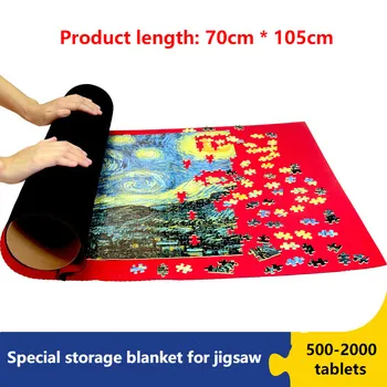 

New 500/1000/2000 Pcs of Famous Picture Puzzles Children and Adults Toys Special Storage Blanket Floor Mat Portable Storage Bag