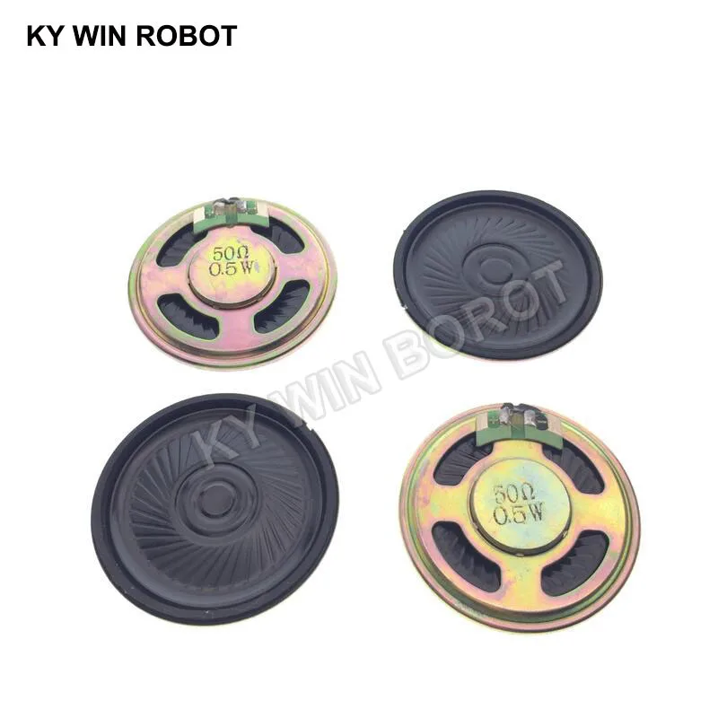 2pcs/lot New Ultra-thin Mini speaker 50 ohms 0.5 watt 0.5W 50R speaker Diameter 40MM 4CM thickness 5MM