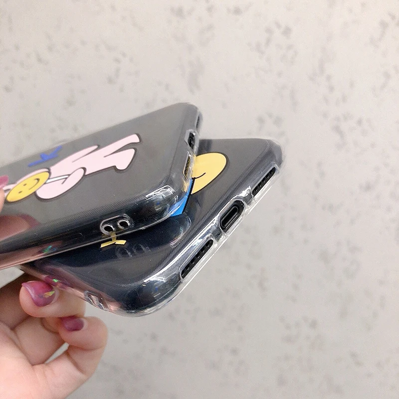 Чехлы для телефонов с милым мультяшным кроликом для iPhone 11Pro Max 6 6s 7 8 Plus 11 X Xs Max Xr высококачественный прозрачный мягкий чехол Fundas Capa