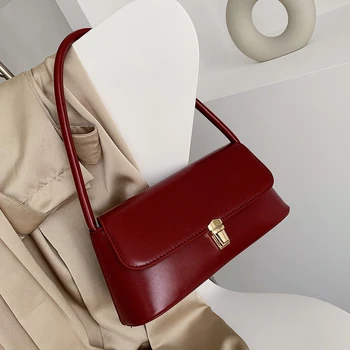 

Vintage Fashion Female Solid Tote Bag 2020 New High Quality PU Leather Women's Designer Handbag Lock Shoulder bag Purses Bolsas