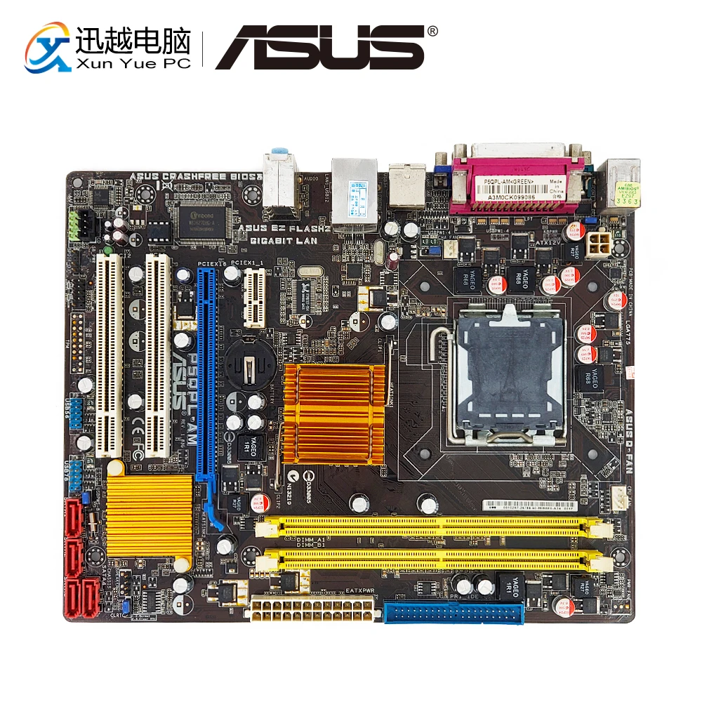 Goede Asus P5QPL AM Desktop Moederbord G41 Socket LGA 775 DDR2 8G SATA2 USB2.0 VGA uATX Originele Gebruikt Moederbord