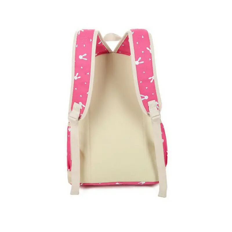 New Casual Cartoon Backpack Ladies Girls Women Print Bag Medium Large Rucksack School Travel Canvas Bags 4 pcs Sets