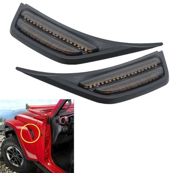 

2Pcs LED Front Fender Side Marker Light Turn Signal Lamp for Jeep Wrangler JL 2018 2019 2020