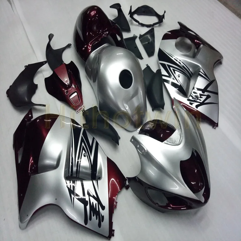 Пользовательские ABS Пластик Обтекатели для Suzuki GSX-R1300 1997-2007 год GSXR1300 97 98 99 00 01 02 03 04 05 06 07 серебро - Цвет: V