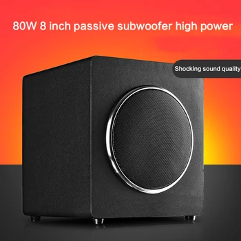 80W High Power 8 Inch Passive Subwoofer Speaker B1P Wooden Subwoofer Home Theater Speaker TV Computer Speaker 35Hz-20KHz 1
