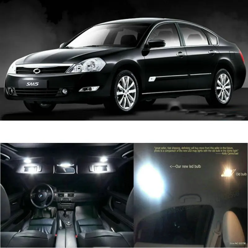 

LED Interior Car Lights For Renault sm5 impression room dome map reading foot door lamp error free 13pc