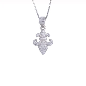 

Mini Gothic Zircon Cross Female Pendants 925 Sterling Silver Anchor Necklaces For Women Long Chain Collar Fashion Jewelry