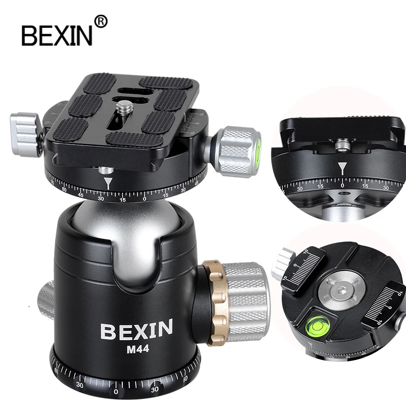 

Camera ball head 44mm ball diameter 360 degrees professional tripod ballhead with pu70 quick shot plate for DSLR Camera