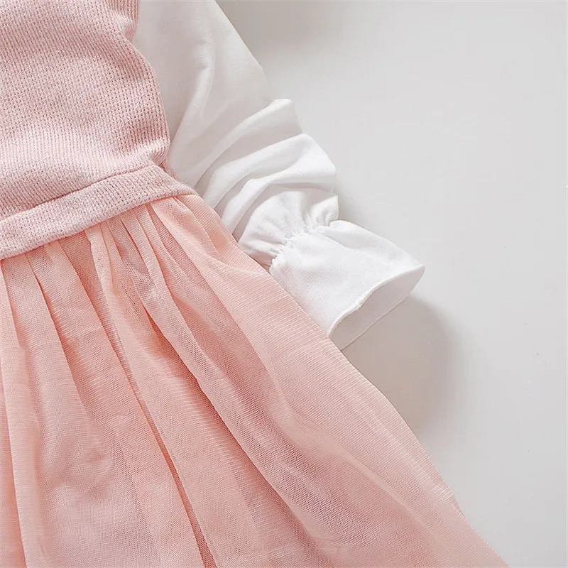 Милое платье для маленьких девочек Однотонные Детские платья-пачки с длинными рукавами детское платье принцессы с сумкой для девочек, одежда, сарафан
