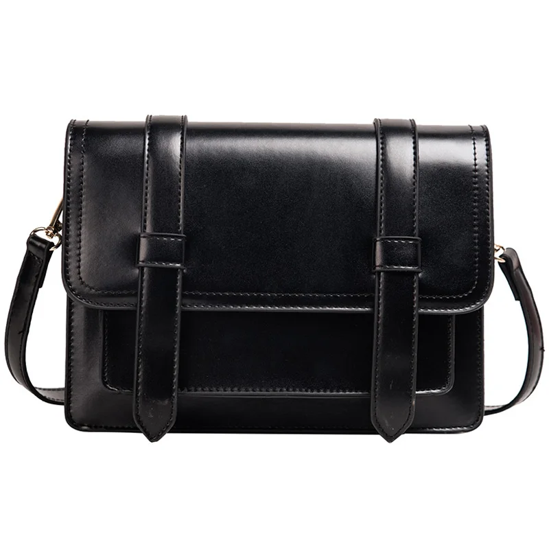 

iVog New Arrival Everyday Ladies Small Crossbody Messenger Handbag Leather Black luis vuiton Fashion Hand Bags for Women 2019
