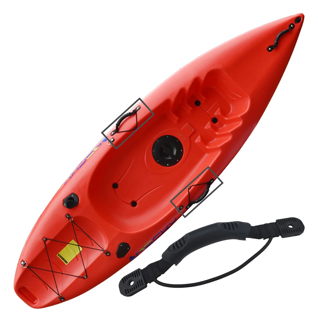 28.5cm Black Kayak Canoe Boat Side Mount Carry Handle Fixing Paddle + Bungee Cord Accessory