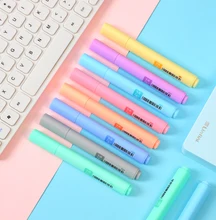 8Pcs/Set Macaron Color Highlighter Pens Fluorescent Marker Pen Pastel Drawing Pen Oblique Head Student School Office Stationery