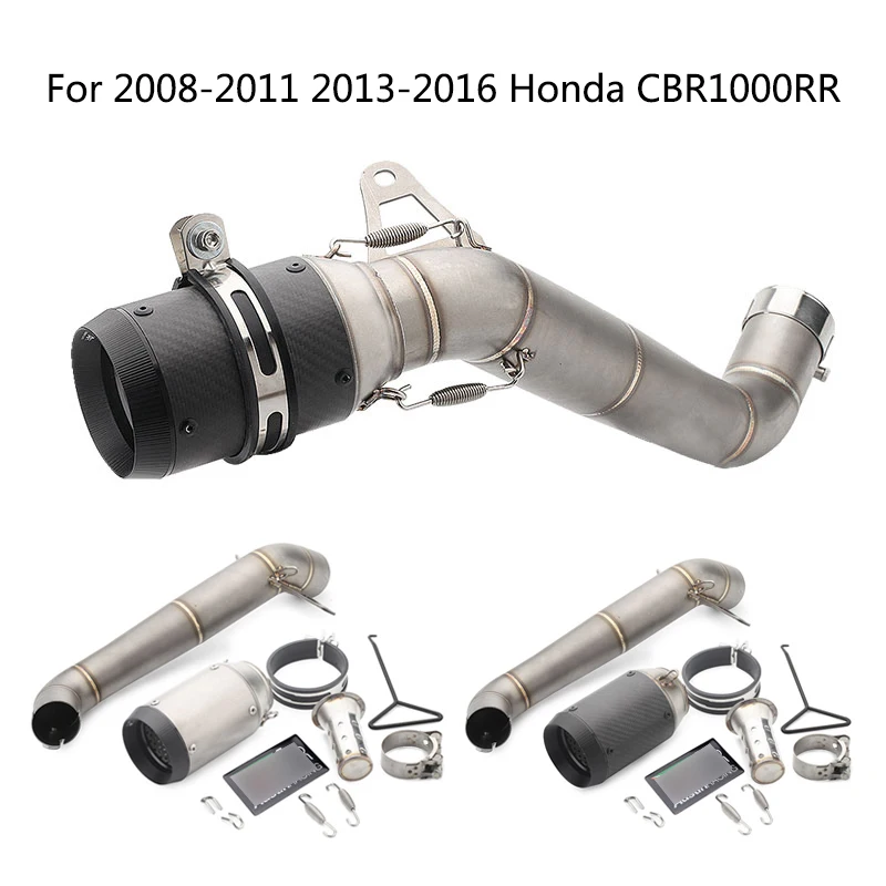 

For Honda CBR1000RR Exhaust Pipe Motorcycle Mid Pipe Slip On 61 mm Muffler Removable DB Killer Escape 2008-2011 2013-2016