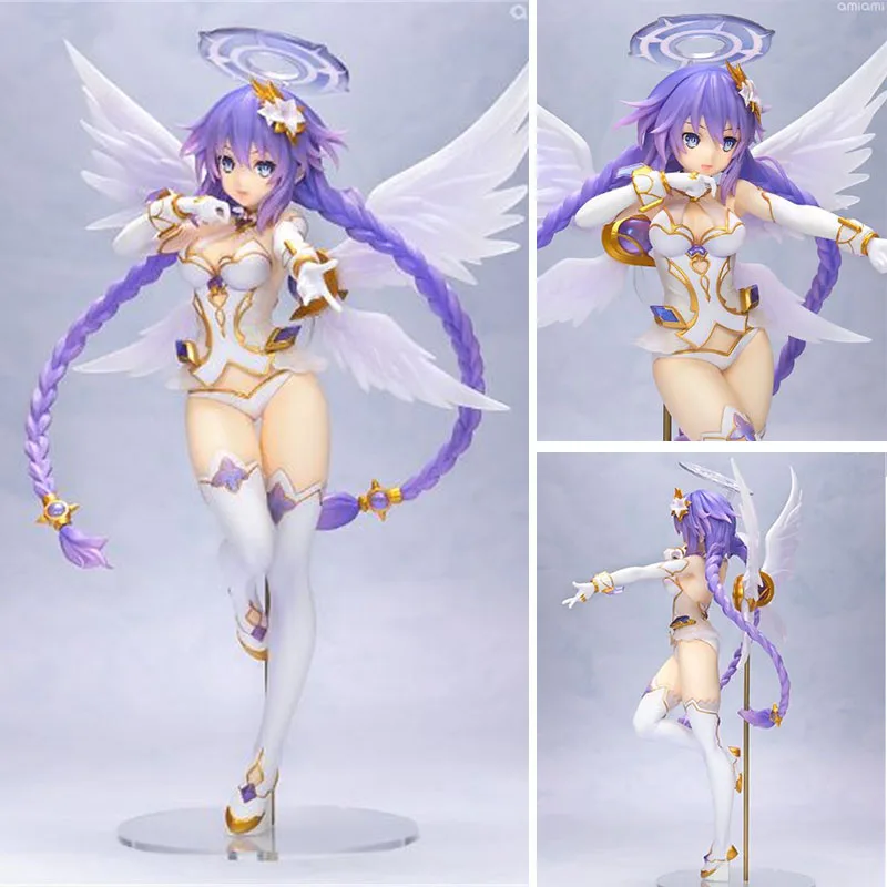 Аниме Hyperdimension Neptunia 25 см фиолетовое сердце Нептун ПВХ фигурки Коллекционная
