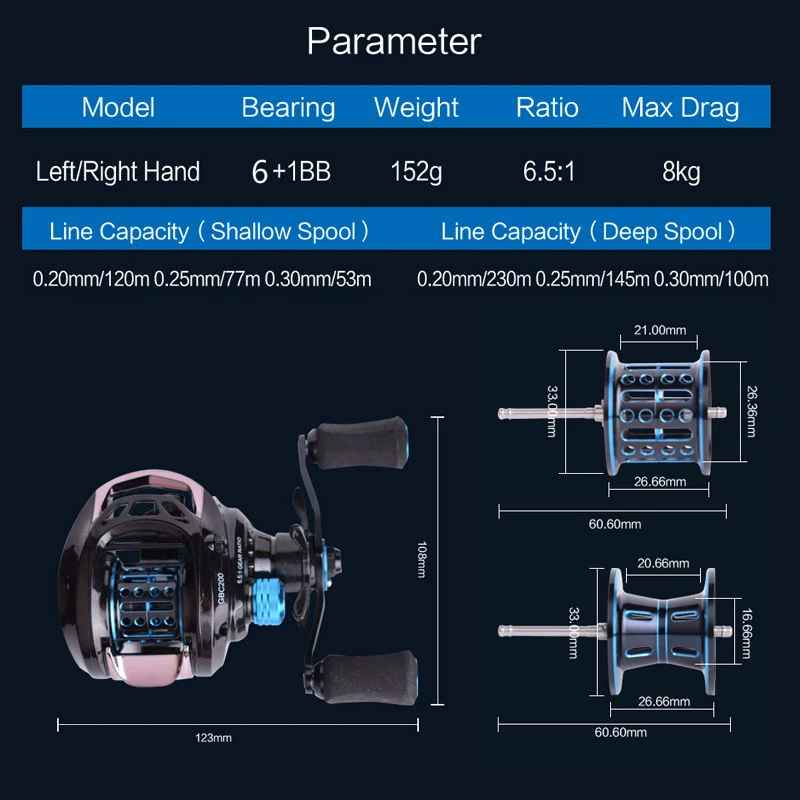 Mavllos Pioneer GBC200 BFS Рыболовная катушка baitcasing катушка Левая Правая рука двойная металлическая катушка Сверхлегкая рыболовная приманка литейная катушка