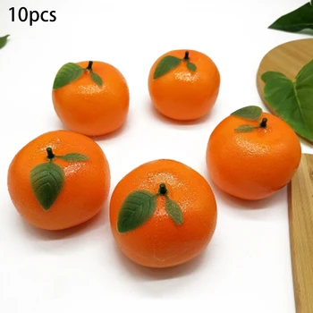 

10pcs Artificial Orange Simulation Fake Fruit Home Decor Decoration Tangerine