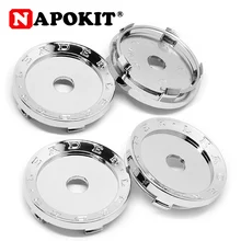 4 шт. 60 мм Серебристый хромированный пластиковый колпачок ступицы колеса автомобиля Пылезащитная крышка ступицы автомобиля Замена обода Пылезащитная декоративная часть для 44 мм логотип