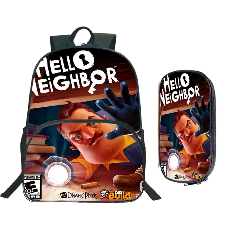 Новое поступление, Детский рюкзак для мальчиков и девочек с рисунком «Hello neigher», красивый цветной модный рюкзак с пенал для детей