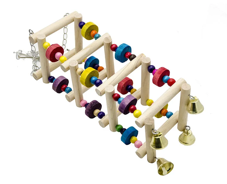Random color Игрушки для птиц, аксессуары для попугая, стоящие красочные деревянные качели для попугаев, буддинок, клетка для попугаев, товары для птиц - Цвет: Random color