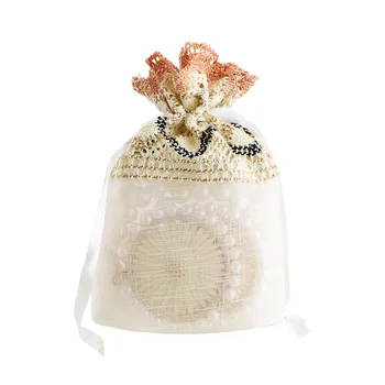 

Natural Cotton Lace Bag 10x14cm 10Pcs/Lot Natural Wedding Candy Pouch Gift Lash Bag Can Customized