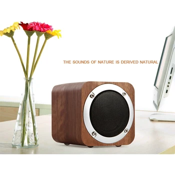

Wooden Bluetooth Speakers Portable Wood Audio Card Subwoofer Gift Desktop Wireless Speaker