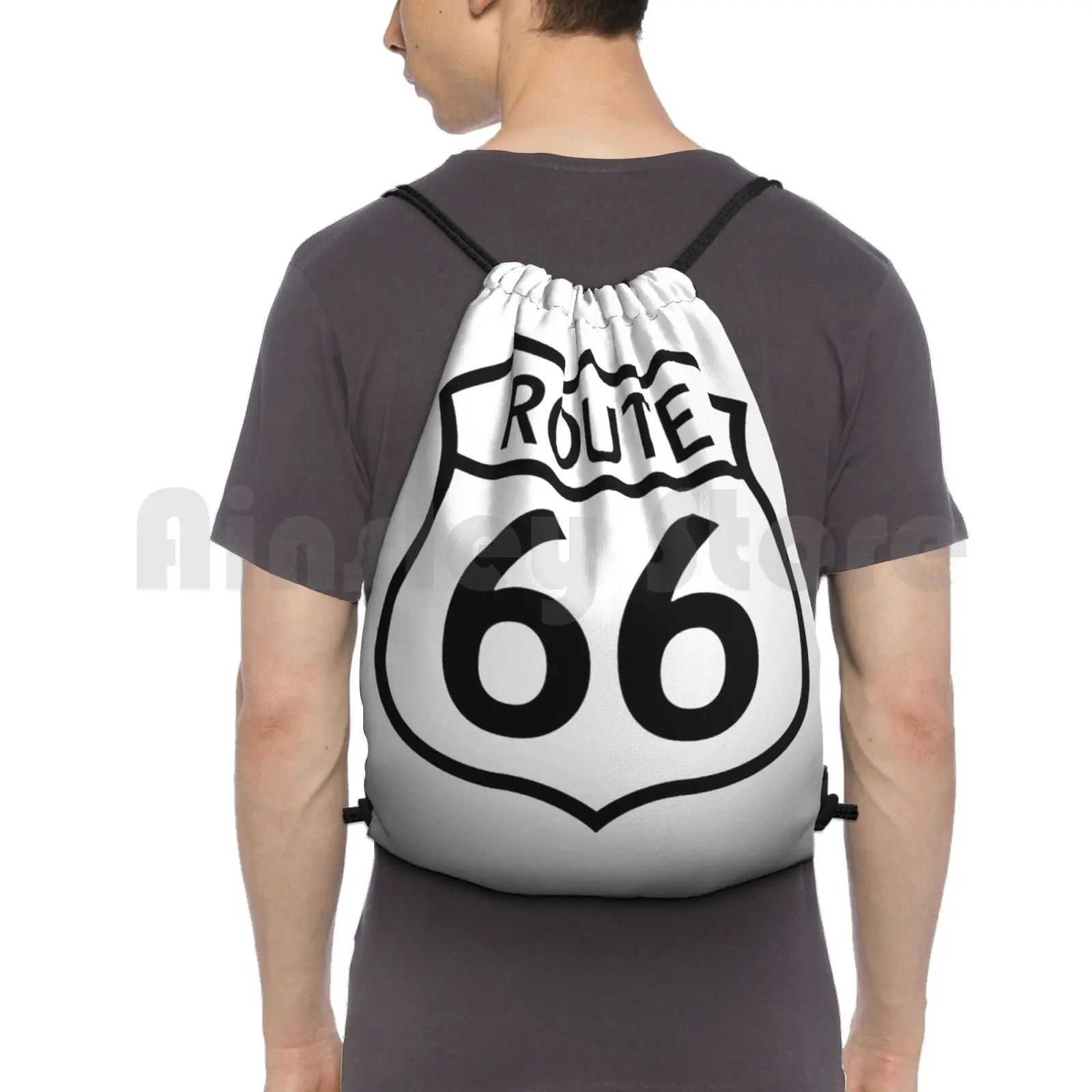 

Route 66 Usa Backpack Drawstring Bag Riding Climbing Gym Bag Route 66 Route 66 America Highway Vintage Road Usa Sign Arizona