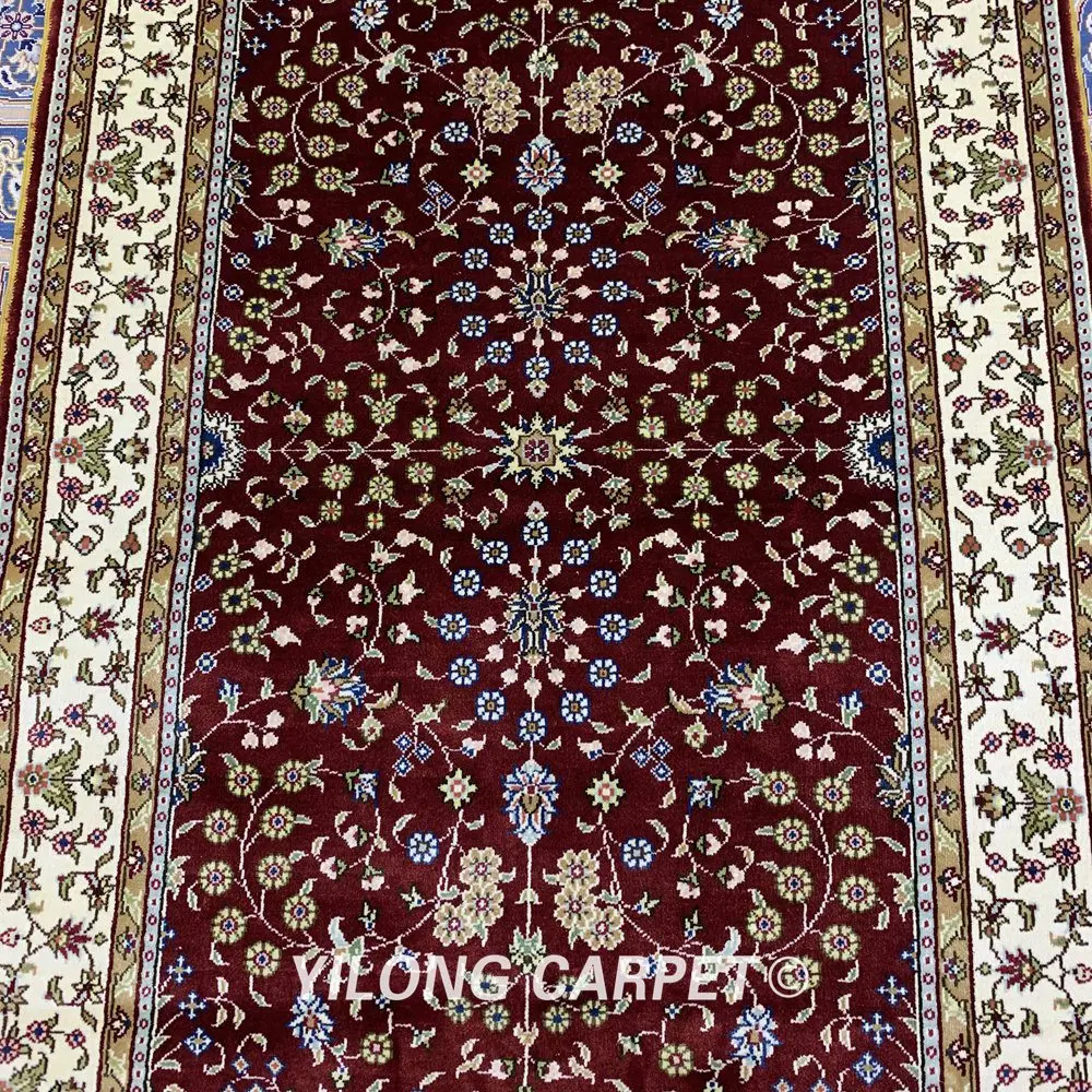 YILONG 2,5 'x4' персидский шелковый красный ковер ручной работы для украшения крыльца(YXR317B