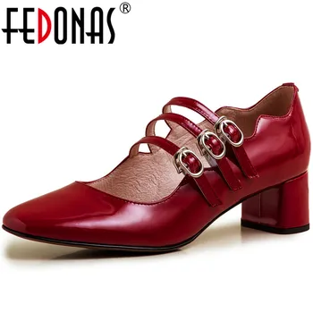 

FEDONAS Women Pumps Cross-Tied Side Zipper Patent Leather Spring Summer Concise Prom Shoes Classic Design Shoes Woman