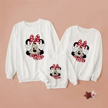 

Minnie Mouse Sweat Sweatshirts Tops Crop Teens for Girls Mother and Daughter Clothes 2022 Family Look Comfort Disney Long Sleeve