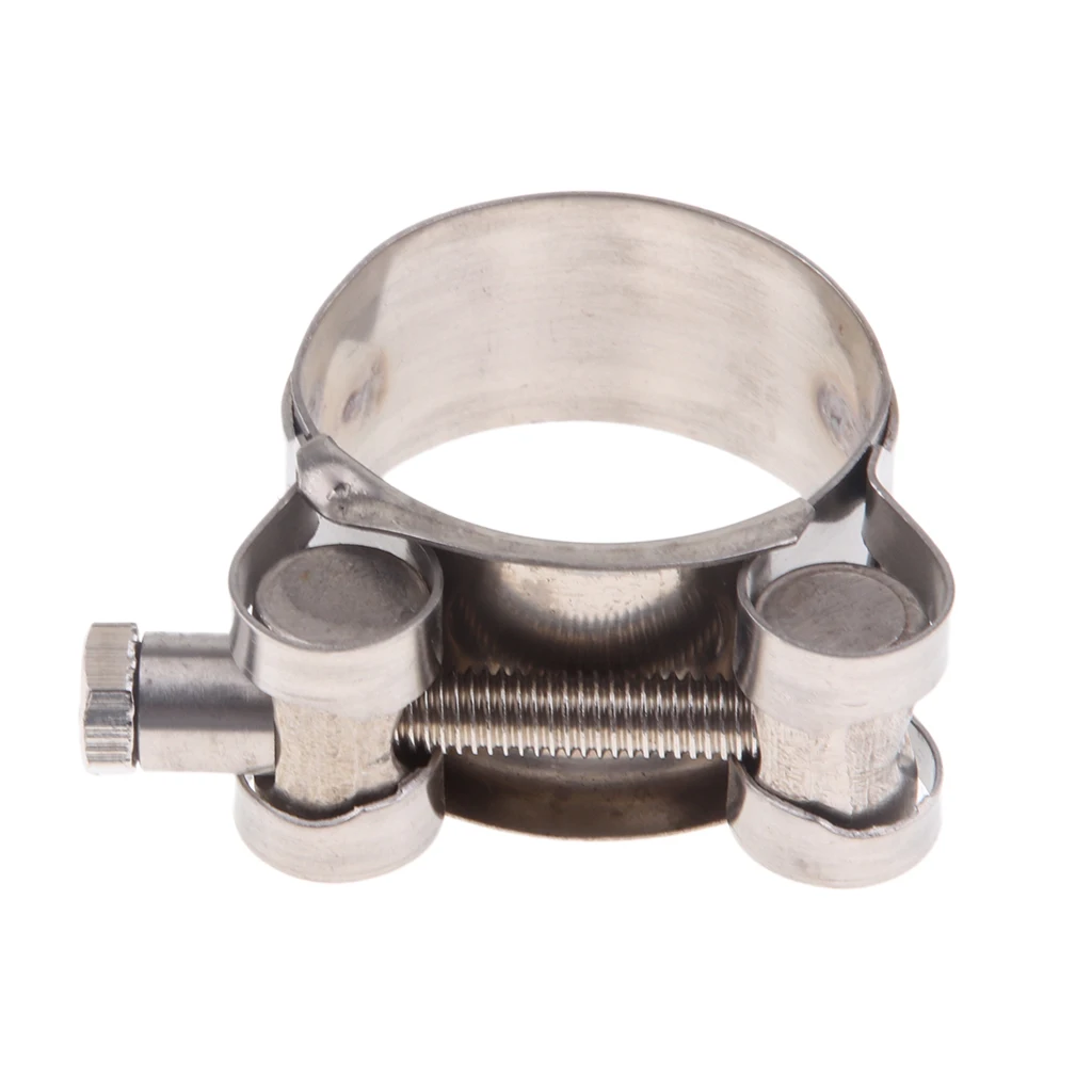 Lot De 4 Colliers De Serrage Pour Tuyau D'échappement Moto - Acier Inoxydable, Diamètre 52-55mm, Largeur 22mm - Fixation écrou Hexagonal