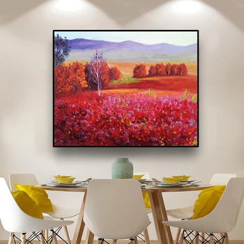 

Canvas Art Oil painting Autumn scenery in the valley jungle Wall Decor Art Poster Picture Home Decoration For Living room Office