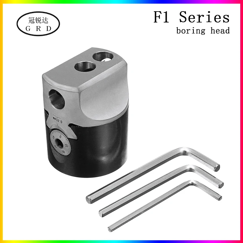 

2inch 50mm F1 Type Boring Head 12mm Lathe Boring Bar Milling Holder For MT2 MT3 R8 Shank Milling Machine Tools + Hex Wrenche