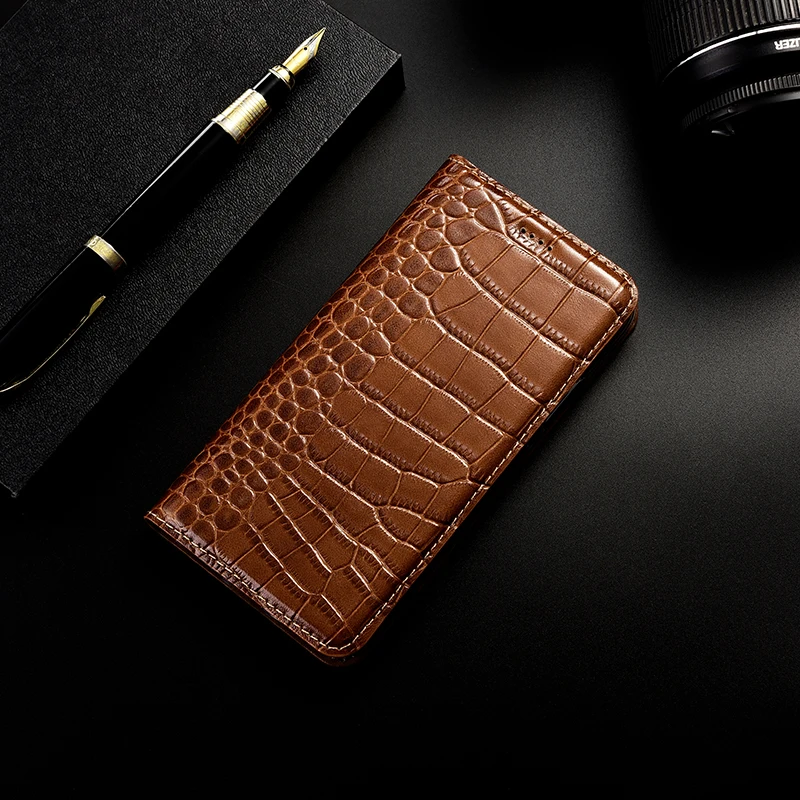 For iPhone 5 6 6S 7 8 Plus X XR XS 11 12 Pro Max Mini Real Genuine Cowhide Natural Leather Skin Flip Cover Case Crocodile Grain lifeproof case iphone 8