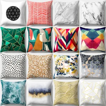 

Geometric patterns view decorative pillowcase square pillowcase 45 * 45cm waist pillowcase decorative pillowcase car pillowcase