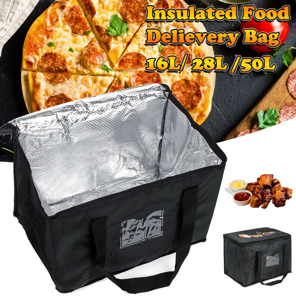 Large Drink Carrier Thermal Insulation Food Delivery Bag Lunch Pizza Takeaway 