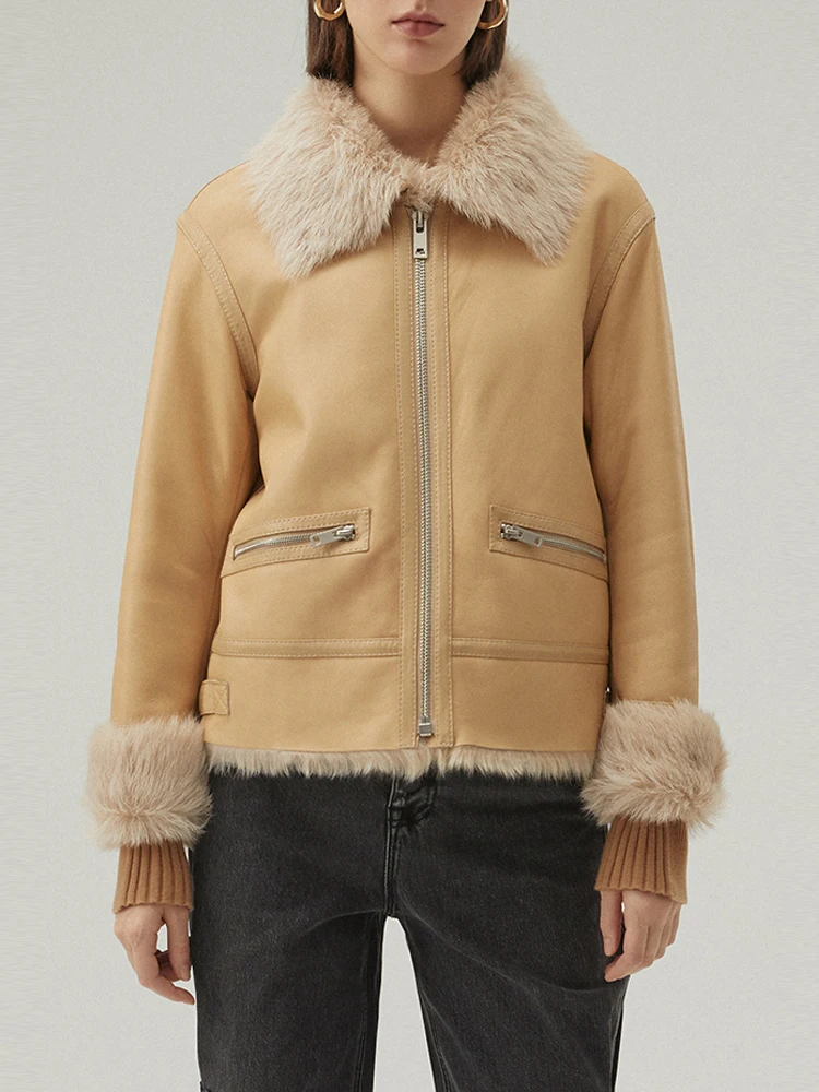 New Turkey Sheepskin Shearling Jacket Womens Fur Warmest Winter Coats Natural Wool Coat Short Leather | Женская одежда