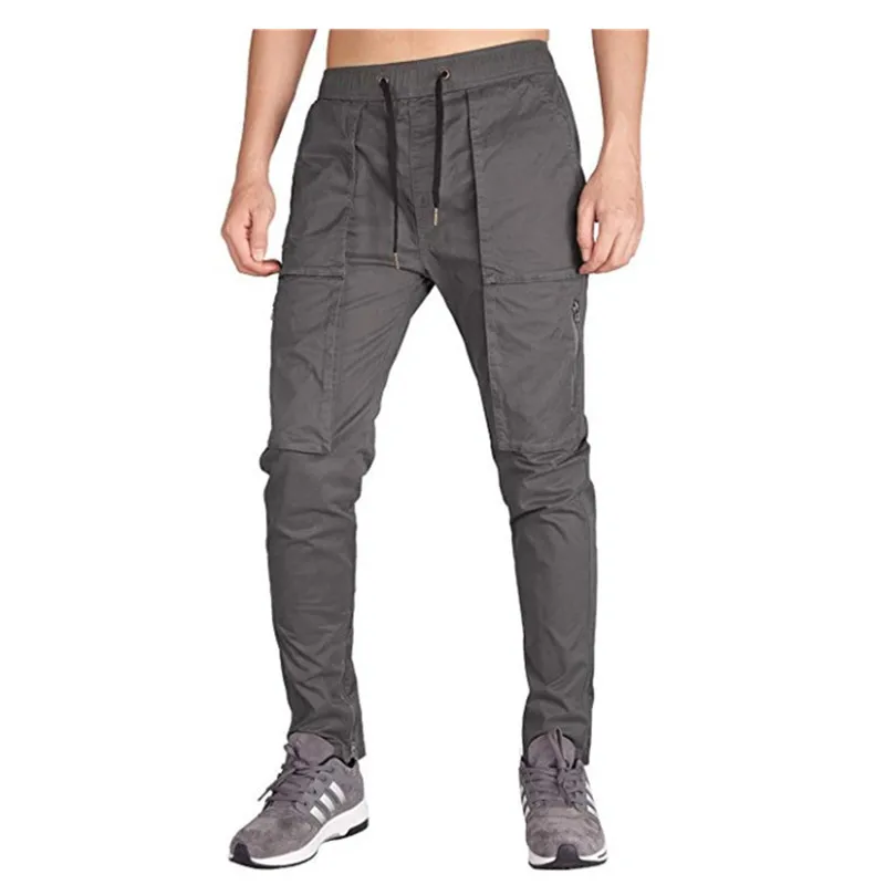 

2019 Arrival Cargo Pants Men Pockets Solid Zipper Joggers Homme Casual Sweatpants Male Fashion Pants Plus Size 3XL