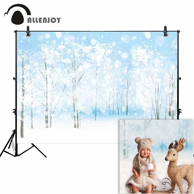 

Allenjoy photophone photography backdrop christmas snowflake forest winter wonderland bokeh background photocall photo studio