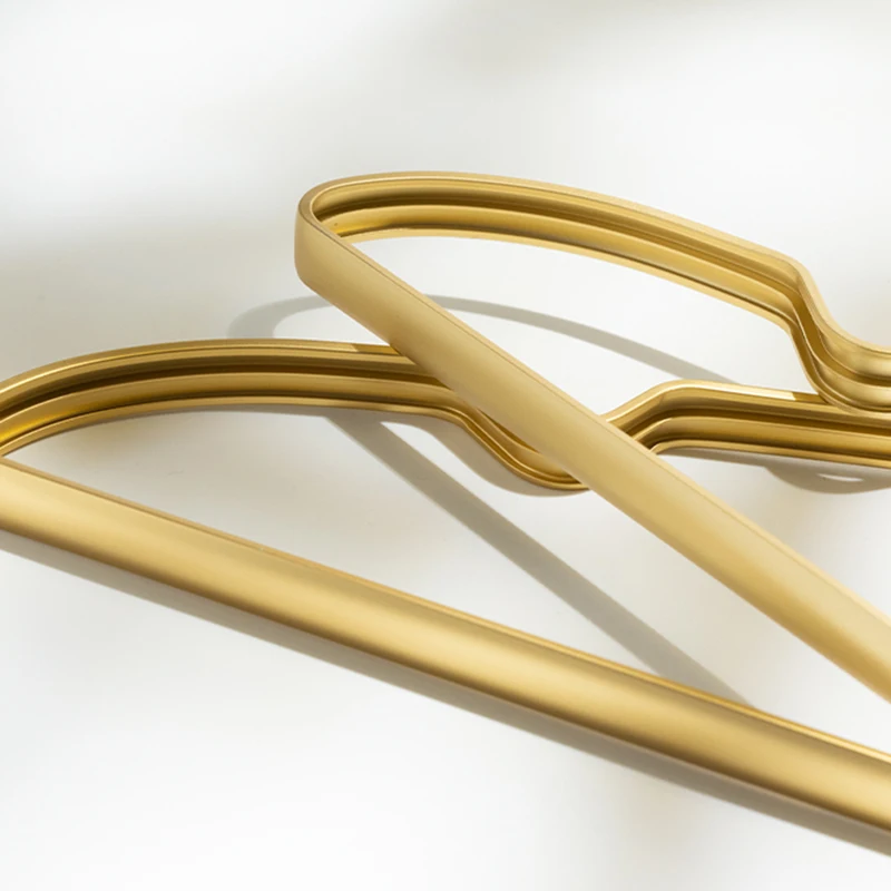 매트 골드 옷걸이, 알루미늄 합금 의류 건조 랙, 미끄럼 방지 드레스 타월 옷걸이, 옷장 정리, 5/10 개