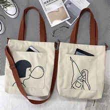 

Canvas Messenger Shoulder Bag Female Student Korean Version New Harajuku Ulzzang Japanese INS Wild Canvas Bag Women Handbag