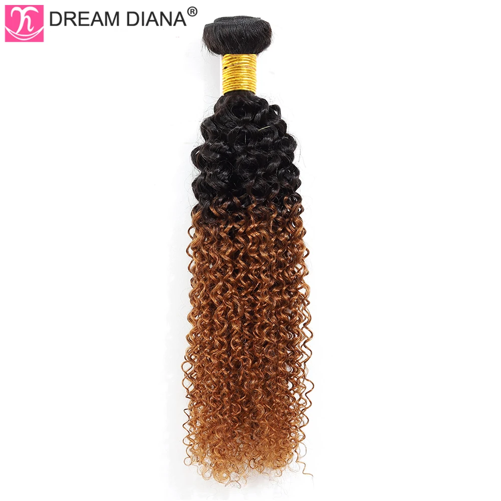 DreamDiana Омбре малазийские вьющиеся волосы с закрытием T1B 30 1"-26" L remy волосы с закрытием Омбре человеческие волосы с закрытием