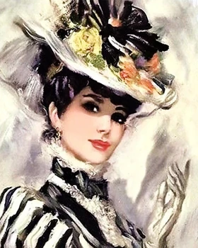 

TT Play music cross stitch Oil painting girl 11/ 14ct /16/28/27CT cloth cotton thread embroidery DIY handmade needlework 4