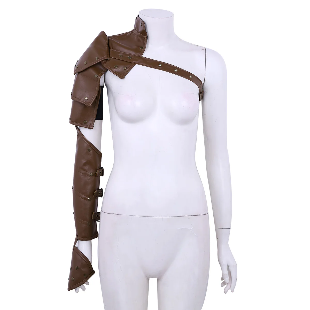 

Unisex Shoulder Armors Women Men Gothic Steampunk PU Leather Single Shoulder Armor with Arm Strap Set Clubwear Cosplay Costumes