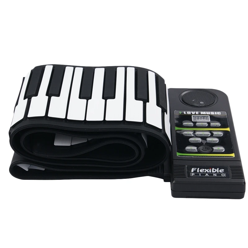

88 Key Electronic Piano Keyboard Silicon Flexible Roll Up Piano with Loud Speaker, US Plug