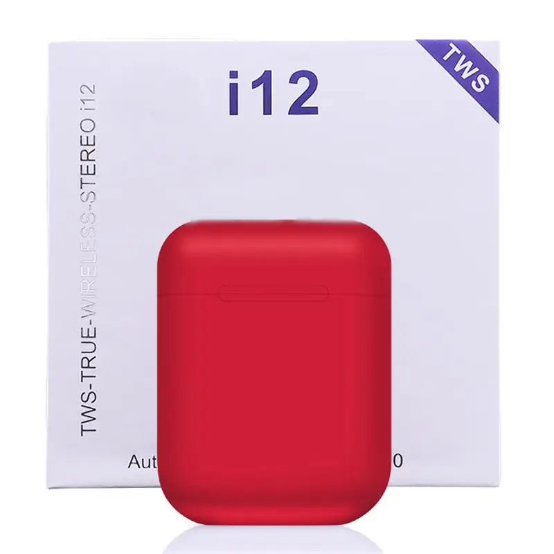 Red 20 шт./лот i12 tws Bluetooth наушники беспроводные наушники Hands free бизнес наушники спортивная Гарнитура Bluetooth Музыкальные наушники - Цвет: Red