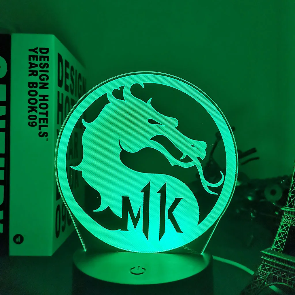 red night light Console Game Mortal Kombat 11 Logo Kids Night Light Led Touch Sensor Color Changing Nightlight for Child Bedroom Decor Lamp Gift hatch night light