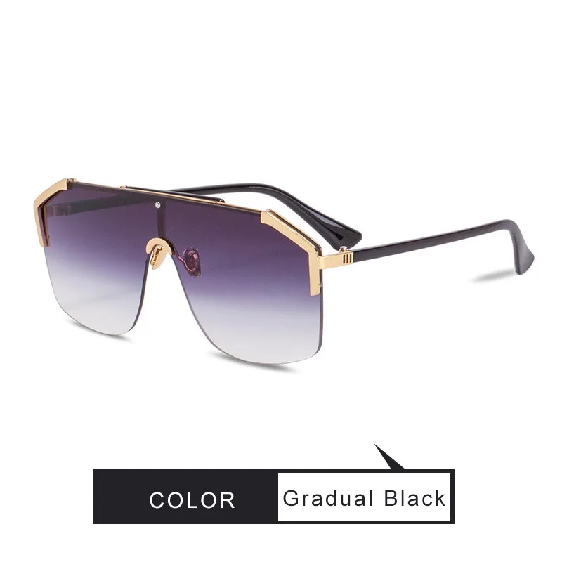 Zerosun Fashion Sunglasses Women Men Mirror Steampunk Sun Glasses for Woman Oversized Shades Unisex Hip Hop One-piece Lens - Цвет линз: Серый